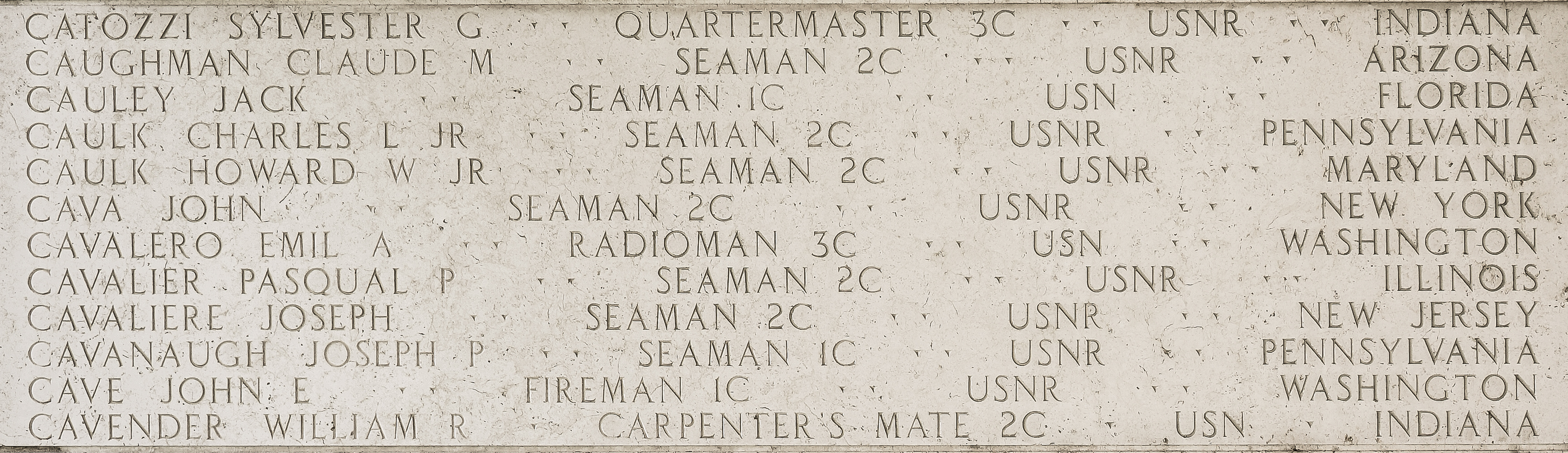 Emil A. Cavalero, Radioman Third Class